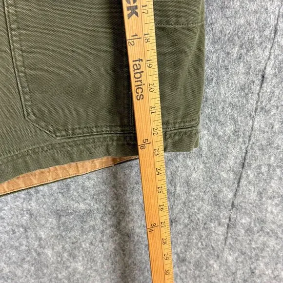 Duluth Cargo Shorts Mens 48 Olive Green Thick Canvas Workwear Utility Gusseted